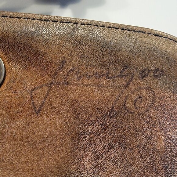 Jane Yoo Bag Wearable Art Hand Painted Signed Leather Crossbody Handbag Vintage - Picture 5 of 12